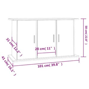 vidaXL Akvariebänk vit högglans 101x41x58 cm konstruerat trä - Bild 11