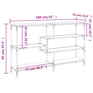 vidaXL Konsolbord svart 160x32x95 cm konstruerat trä - Bild 9