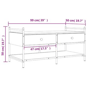 vidaXL Soffbord rökfärgad ek 99x50x50 cm konstruerat trä - Bild 11