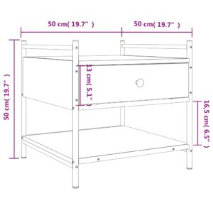 vidaXL Soffbord brun ek 50x50x50 cm konstruerat trä - Bild 11