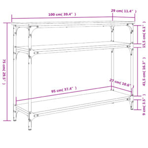 vidaXL Konsolbord svart 100x29x75 cm konstruerat trä - Bild 9