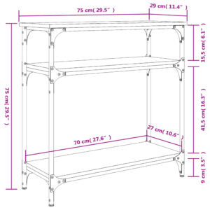 vidaXL Konsolbord svart 75x29x75 cm konstruerat trä - Bild 9