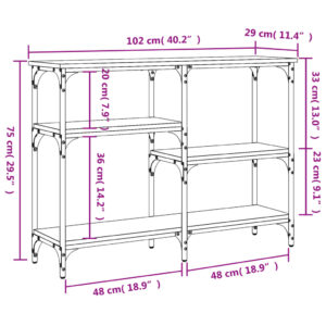 vidaXL Konsolbord svart 102x29x75 cm konstruerat trä - Bild 9