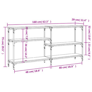 vidaXL Avlastningsbord brun ek 160x29x75 cm konstruerat trä - Bild 9