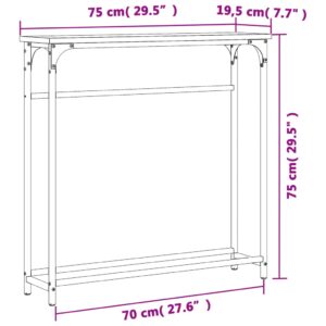 vidaXL Avlastningsbord brun ek 75x19,5x75 cm konstruerat trä - Bild 9