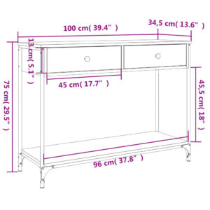 vidaXL Konsolbord svart 100x34,5x75 cm konstruerat trä - Bild 11