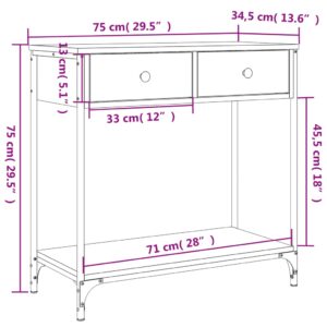 vidaXL Avlastningsbord brun ek 75x34,5x75 cm konstruerat trä - Bild 11