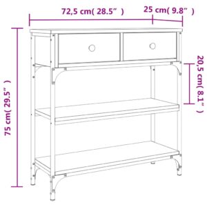 vidaXL Avlastningsbord svart 72,5x25x75 cm konstruerat trä - Bild 11