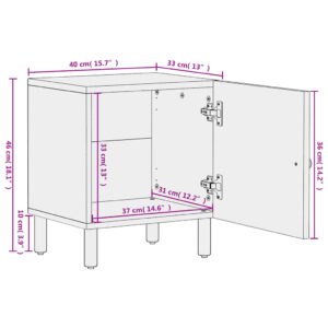 vidaXL Sängbord 2 st svart 40x33x46 cm massivt mangoträ - Bild 12