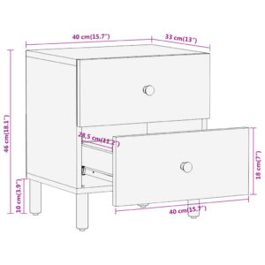 vidaXL Nattduksbord 2 st 40x33x46 cm massivt akaciaträ - Bild 12