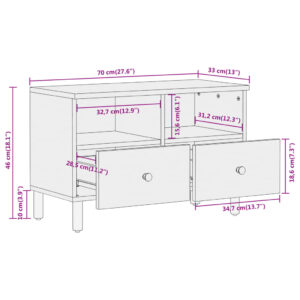 vidaXL Tv-bänk 70x33x46 cm massivt akaciaträ - Bild 12