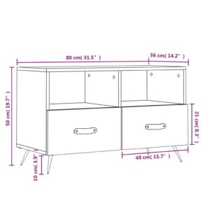 vidaXL Tv-bänk brun ek 80x36x50 cm konstruerat trä - Bild 12