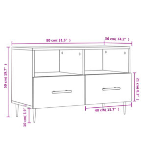 vidaXL Tv-bänk vit högglans 80x36x50 cm konstruerat trä - Bild 12