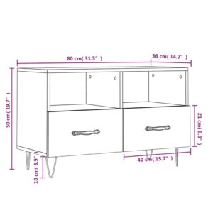 vidaXL Tv-bänk vit högglans 80x36x50 cm konstruerat trä - Bild 12