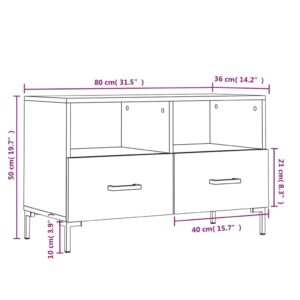 vidaXL Tv-bänk vit 80x36x50 cm konstruerat trä - Bild 12