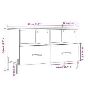 vidaXL Tv-bänk rökfärgad ek 80x36x50 cm konstruerat trä - Bild 12