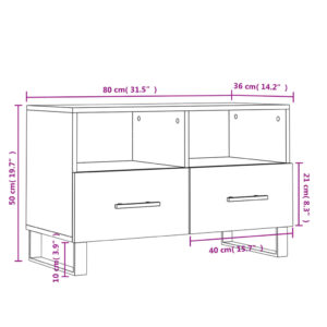 vidaXL Tv-bänk vit högglans 80x36x50 cm konstruerat trä - Bild 12