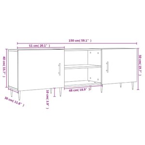 vidaXL Tv-bänk vit 150x30x50 cm konstruerat trä - Bild 12