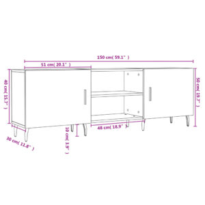 vidaXL Tv-bänk vit 150x30x50 cm konstruerat trä - Bild 12