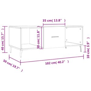 vidaXL Soffbord vit 102x50x40 cm konstruerat trä - Bild 10