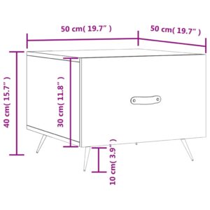 vidaXL Soffbord betonggrå 50x50x40 cm konstruerat trä - Bild 12