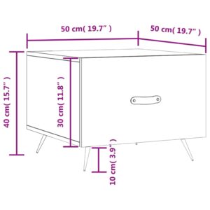 vidaXL Soffbord rökfärgad ek 50x50x40 cm konstruerat trä - Bild 12