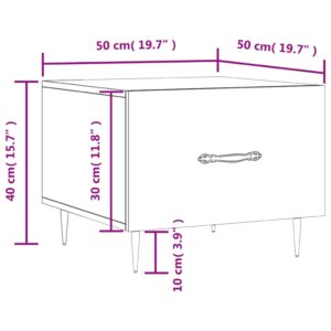 vidaXL Soffbord sonoma-ek 50x50x40 cm konstruerat trä - Bild 12