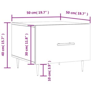 vidaXL Soffbord vit högglans 50x50x40 cm konstruerat trä - Bild 12