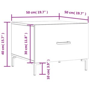 vidaXL Soffbord betonggrå 50x50x40 cm konstruerat trä - Bild 12