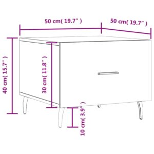 vidaXL Soffbord rökfärgad ek 50x50x40 cm konstruerat trä - Bild 12