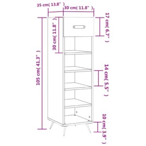 vidaXL Skohylla svart 30x35x105 cm konstruerat trä - Bild 10