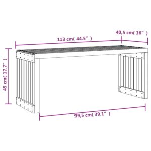 vidaXL Trädgårdsbänk justerbar vit 212,5x40,5x45cm massiv furu - Bild 10