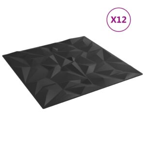 vidaXL Väggpaneler 12 st svart 50x50 cm XPS 3 m² ametist - Bild 2