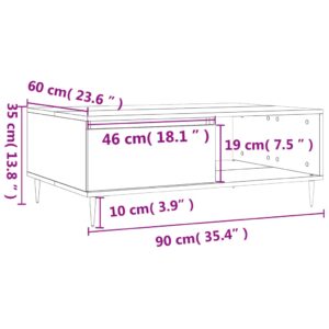 vidaXL Soffbord rökfärgad ek 90x60x35 cm konstruerat trä - Bild 11