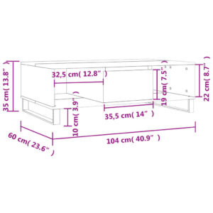 vidaXL Soffbord sonoma-ek 104x60x35 cm konstruerat trä - Bild 11