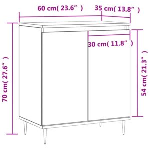 vidaXL Byrå vit högglans 60x35x70 cm konstruerat trä - Bild 11