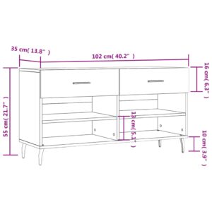 vidaXL Skobänk rökfärgad ek 102x35x55 cm konstruerat trä - Bild 12