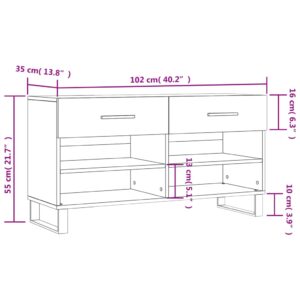 vidaXL Skobänk betonggrå 102x35x55 cm konstruerat trä - Bild 12