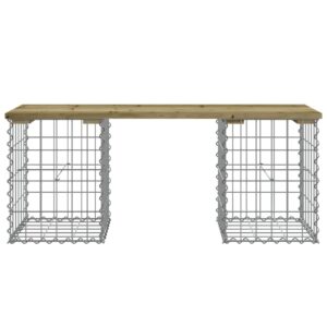 vidaXL Trädgårdsbänk gabion-design 103x31x42 cm impregnerad furu - Bild 3