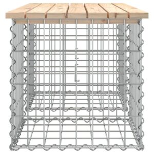 vidaXL Trädgårdsbänk gabion-design 103x44x42 cm massiv furu - Bild 4