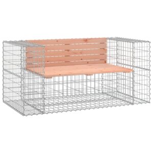 vidaXL Trädgårdsbänk gabion-design 143x71x65,5 cm massivt douglasträ - Bild 2