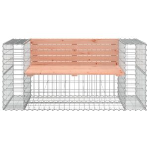 vidaXL Trädgårdsbänk gabion-design 143x71x65,5 cm massivt douglasträ - Bild 3