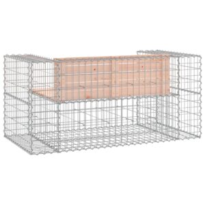 vidaXL Trädgårdsbänk gabion-design 143x71x65,5 cm massivt douglasträ - Bild 5