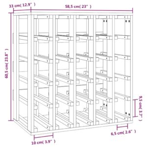 vidaXL Vinställ 58,5x33x60,5 cm massiv furu - Bild 8