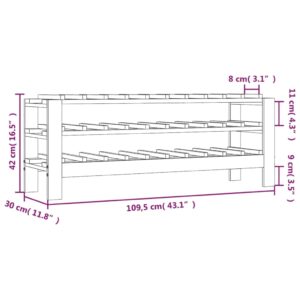 vidaXL Vinställ 109,5x30x42 cm massiv furu - Bild 8