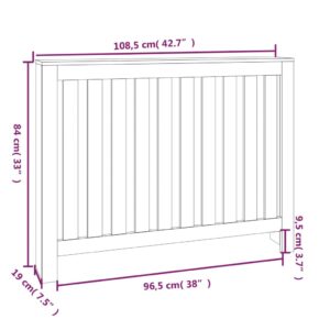 vidaXL Elementskydd Vit 108,5x19x84 cm massiv furu - Bild 6