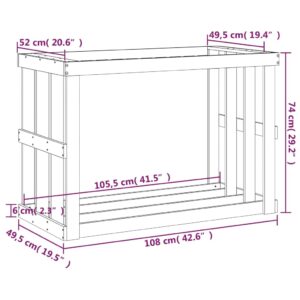 vidaXL Vedställ honungsbrun 108x52x74 cm massiv furu - Bild 9