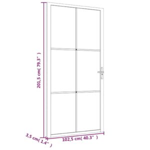 vidaXL Innerdörr 102,5x201,5 cm svart matt glas och aluminium - Bild 6