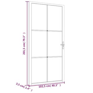 vidaXL Innerdörr 102,5x201,5 cm svart matt glas och aluminium - Bild 7