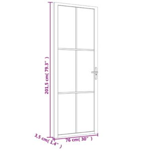 vidaXL Innerdörr 76x201,5 cm svart ESG-glas och aluminium - Bild 7